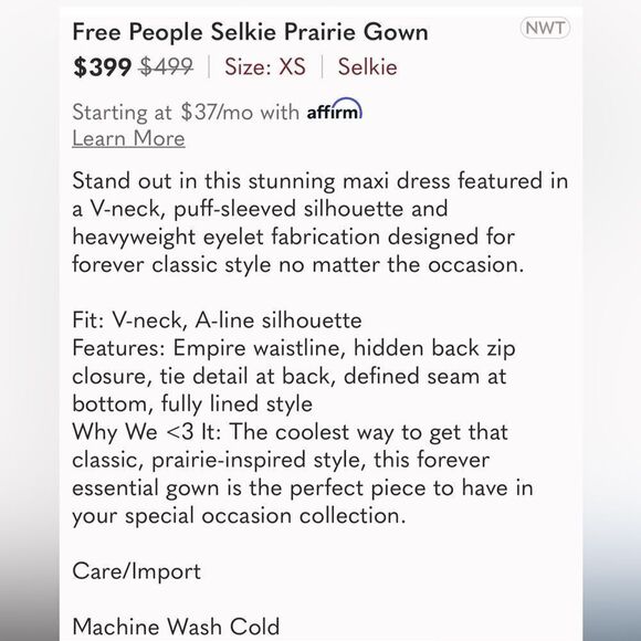 Free People Selkie Prairie Gown - Picture 8 of 10